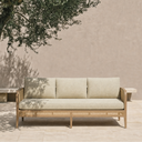 Izmir Cane Wicker and Teak 3-Seater Sofa