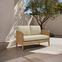 Izmir Cane Wicker and Teak 2-Seater Sofa