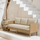 Izmir Cane Wicker and Teak 3-Seater Sofa